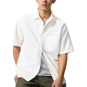 UNIQLO SS26 Футболка Unisex White с заостренным воротником Moderate