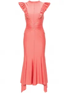 Расклешенное платье макси с оборками Philosophy Di Lorenzo Serafini, розовый