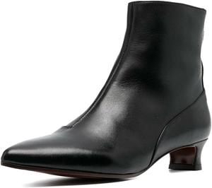 Женские модные ботильоны Zszszsu с заостренным носком, удобным низким каблуком, короткие ботинки на молнии с боковой застежкой, для вечеринок, платьев, осенняя обувь, размер 4-16 US, Black