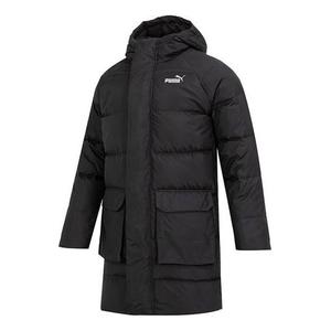Куртка das long down jacket 'black' Puma, черный