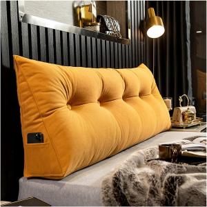 Подушка для чтения, бархатная, поясничная, длинная, однотонная, клиновидная, треугольная, с наполнителем из полипропиленового хлопка, съемная, моющаяся (цвет: D, размер: 200 см/78 дюймов) COZMAX