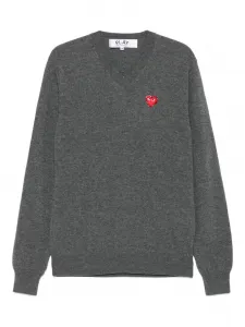 Свитер с V-образным вырезом Comme Des Garçons Play, серый