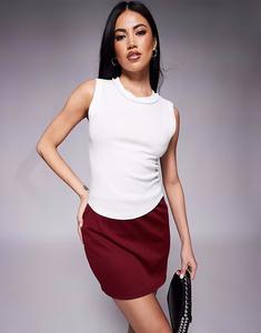 Майка River Island в рубчик белого цвета