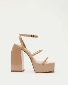 Женские босоножки на каблуке с платформой и застежкой-пряжкой Mim, цвет Nude