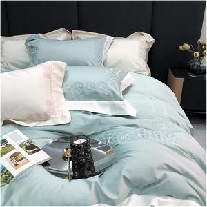 YUSIWOAL Комплект постельного белья из египетского хлопка 1000TC с роскошной вышивкой