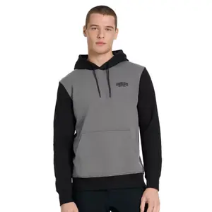 Мужская флисовая толстовка с капюшоном и цветными блоками Hurley, цвет ion grey