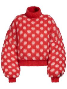 Джемпер вязки интарсия с узором в горох Marni, красный