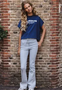 Джинсы bootcut с гестриптом стрейч Looxs Revolution, Blue