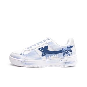 XTEP Кроссовки Air Force One с низким верхом, устойчивые к истиранию и скольжению, мужские, цвет белый, синий