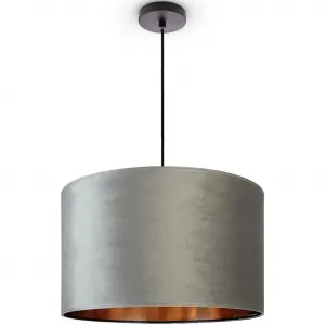 Подвесной светильник Hugo uni Color E27, абажур для гостиной из однотонного велюра, декоративный, с кабелем E27 длиной 1,5 м Paco Home, черный