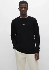 Рубашка BOSS ORANGE с длинными рукавами "TChark" и надписью-логотипом, черный