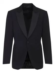 Пиджак с шалевым воротником на одной пуговице TOM FORD, черный