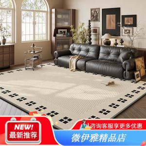 Y U-LIVE Ковер 200х340 см съемный, моющийся, для гостиной/спальни, винтажный стиль, черный кофейный узор, поверхность ковра + 4 мм стандартное основание