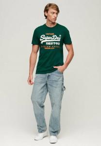 Футболка с принтом CLASSIC VINTAGE LOGO HERITAGE Superdry, зеленый