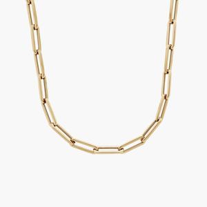 24-дюймовое среднее ожерелье в форме скрепки из итальянского желтого золота 14 карат (3,8 мм) Blue Nile