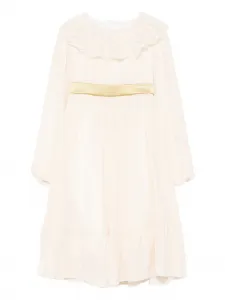 Платье с кружевом La Stupenderia, бежевый