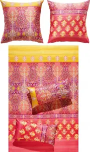 Постельное белье кораллово-желтого цвета 1x 135x220 см + 1x 40x80 см Erwin Müller