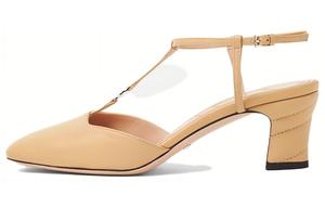 Туфли на высоком каблуке женские бежевые Gucci