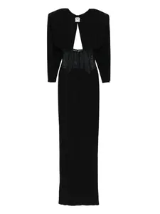Платье макси с объемными плечами Nissa, черный