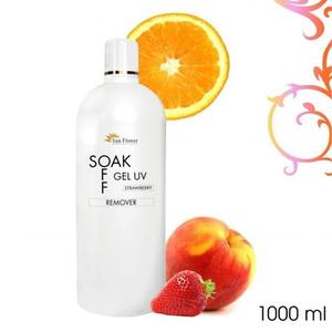 Мл - Гибридная жидкость для снятия лака Soak Off UV Gel Remover 1000, SUNFLOWER