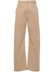 Джинсы широкого кроя с завышенной талией Mm6 Maison Margiela, бежевый