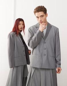 Унисекс свободный блейзер в стиле пэчворк с контрастными вставками Reclaimed Vintage, мультиколор