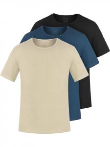 Normani Комплект из 3 мужских футболок из органического хлопка от Nyons в бежевом/темно-синем/черном цвете