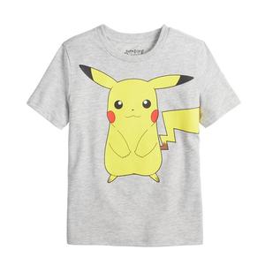 Футболка Jumping Beans с короткими рукавами и рисунком Покемон Пикачу для мальчиков 4–12 лет, серый