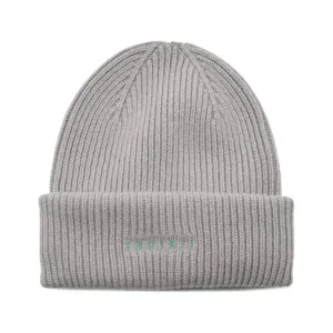 Шерстяная шапка в рубчик с добавлением кашемира Inuikii, серый