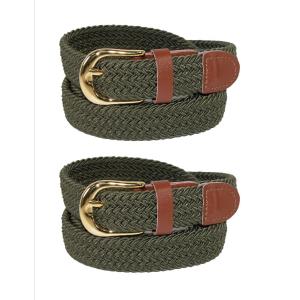 Женский эластичный плетеный пояс (упаковка из 2 шт.) CTM, оливковый