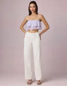 Белые прямые джинсы со средней посадкой Oh Polly