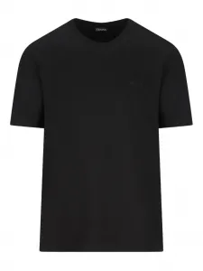 Футболка с вышитым логотипом Zegna, черный