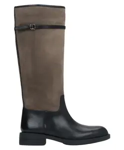 Бежевые и черные сапоги до колена Estro, серый