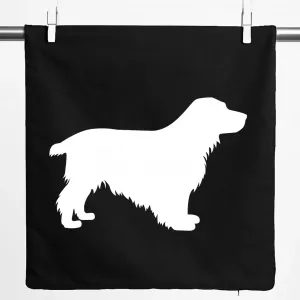 Наволочка Huuraa с силуэтом английского кокер-спаниеля, подарочная, 40x40 см, черный хлопок, подарок для английского кокер-спаниеля Hellweg Druckerei