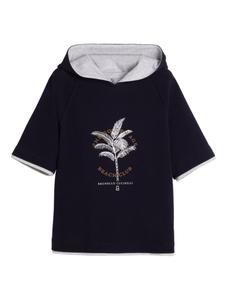Brunello Cucinelli Kids худи с короткими рукавами, синий