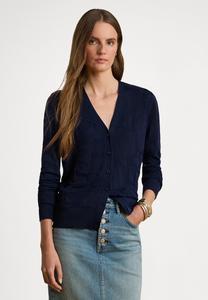 Кардиган Lauren Ralph Lauren BELTING-MOTIF V-NECK CARDIGAN, Navy/Dark Blue