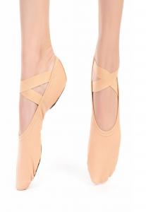 Танцевальная обувь SCHLÄPPCHEN "BONNIE" STRETCH, GETEILTE SOHLE Tanzmuster, цвет rosa-apricot