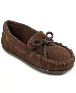 Мокасины на липучках для мальчиков Toddler Boys Slip-On Moc Minnetonka, коричневый