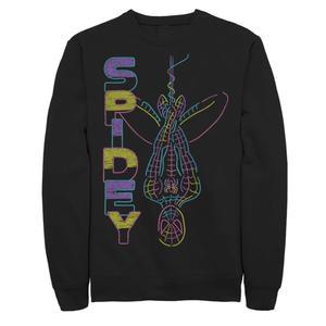 Мужской свитшот с рисунком Человека-паука Spidey Neon Line Art Marvel