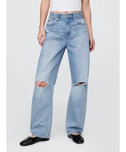 (W) Джинсы с высокой посадкой и бочкообразным кроем