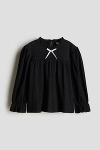 Блузка с отделкой пико H&M, черный