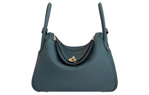 Сумка через плечо Lindy Taurillon Clemence из кожи телёнка, женская сумка Y7 Bleu Orage Hurricane Blue HERMES