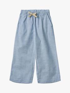 Детские хлопковые полосатые брюки Sasha на шнурке WHEAT, Blue