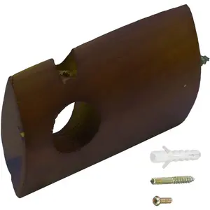 Держатель для карнизной штанги Закрытый держатель - дерево, однорядный France - 1 штука Держатель, опора для штанг, труб 20 мм Liedeco, Nussbaum