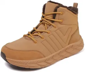 Мужские высокие зимние ботинки до щиколотки с утеплителем и меховой подкладкой, теплые, с противоскользящей подошвой для походов, туризма и работы Qacksv, хаки