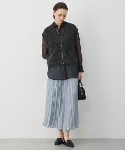 Твидовый вязаный жилет на молнии