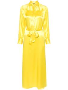 Kiton платье-рубашка с классическим воротником, желтый