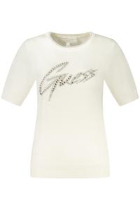 Женский джемпер Guess Jeans с коротким рукавом со стразами, белый