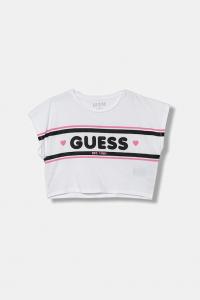Детская хлопковая футболка Guess, белый