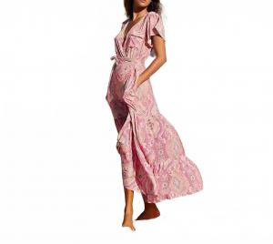 Barrie Paisley Блуш макси-платье в розовый пейсли Melissa Odabash